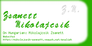 zsanett mikolajcsik business card